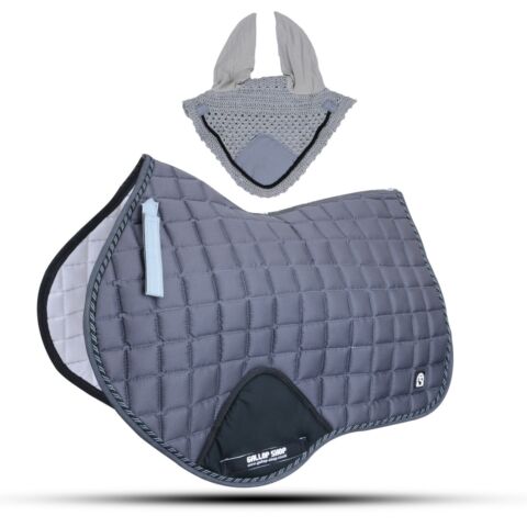 Close Contact Jumping Saddle Cloth Numnah Saddle Pads + Fly Veil