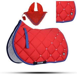 Numnah Horse Saddle Pad With Matching Ear Bonnet