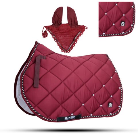 Numnah Horse Saddle Pad With Matching Ear Bonnet