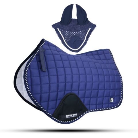 Close Contact Jumping Saddle Cloth Numnah Saddle Pads + Fly Veil