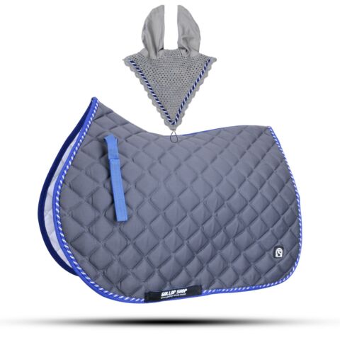 Numnah Saddle Pads with Matchy Fly Veil Bonnet Set