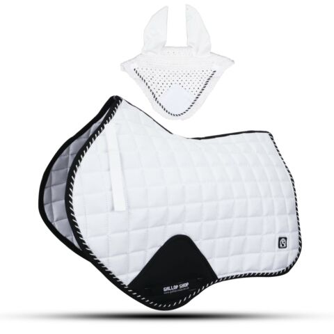 Close Contact Jumping Saddle Cloth Numnah Saddle Pads + Fly Veil