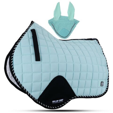 Close Contact Jumping Saddle Cloth Numnah Saddle Pads + Fly Veil