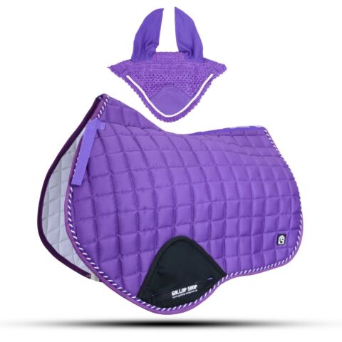 Close Contact Jumping Saddle Cloth Numnah Saddle Pads + Fly Veil