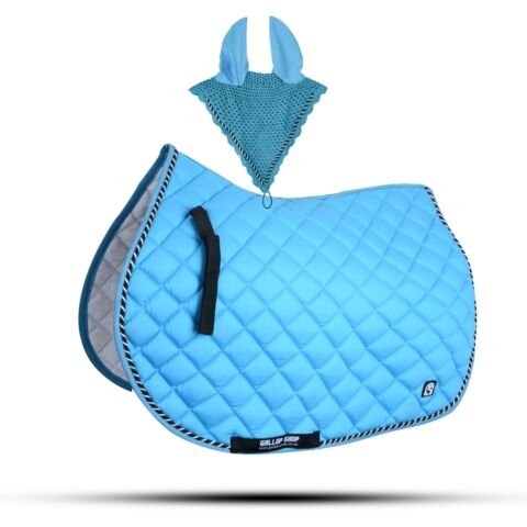 Numnah Saddle Pads with Matchy Fly Veil Bonnet Set