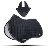 Close Contact Jumping Saddle Cloth Numnah Saddle Pads + Fly Veil