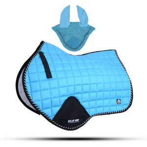 Close Contact Jumping Saddle Cloth Numnah Saddle Pads + Fly Veil