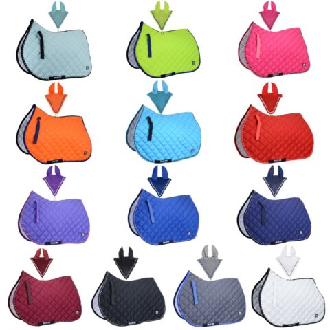 Numnah Saddle Pads with Matchy Fly Veil Bonnet Set