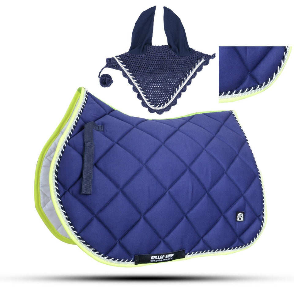 Numnah General Saddle Pads with Matching Fly Veil Set & Jewel Trimming