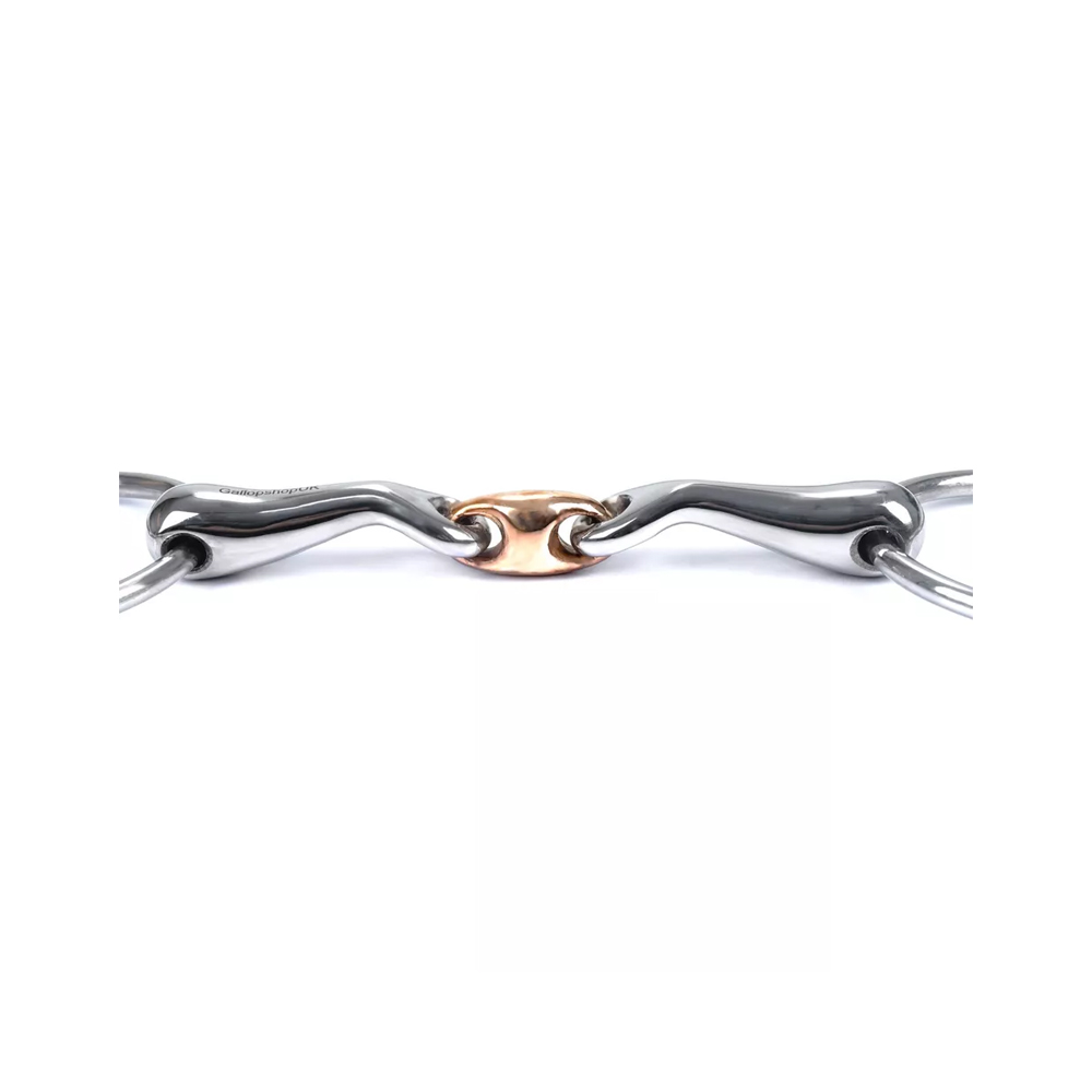 Loose Ring Lozenge Bit / Verbended Mouth Piece with Copper Link - Image 2