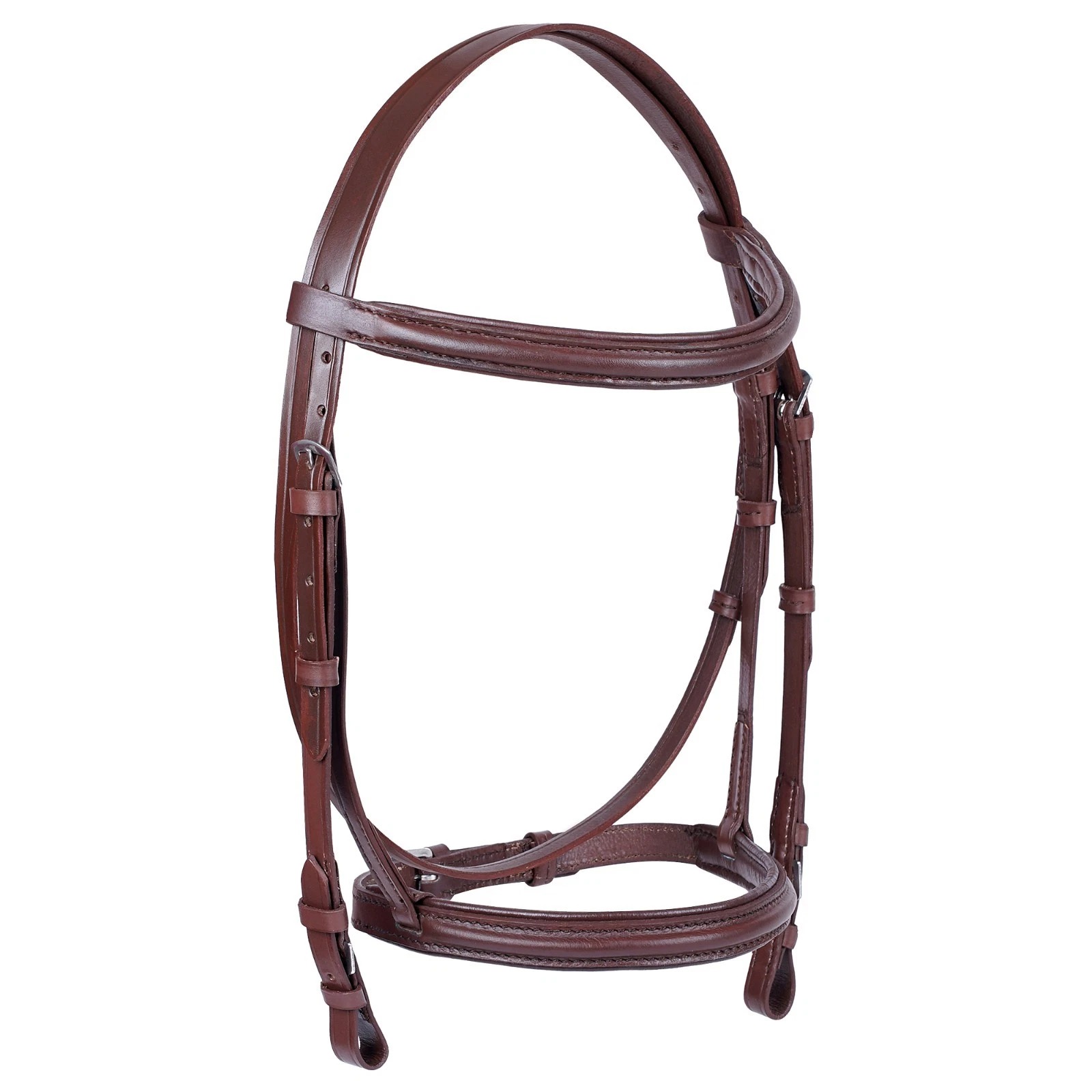 Comfort Padded Leather Horse Hunter Bridle 2 Inch Noseband Free Grip Rein - Image 3