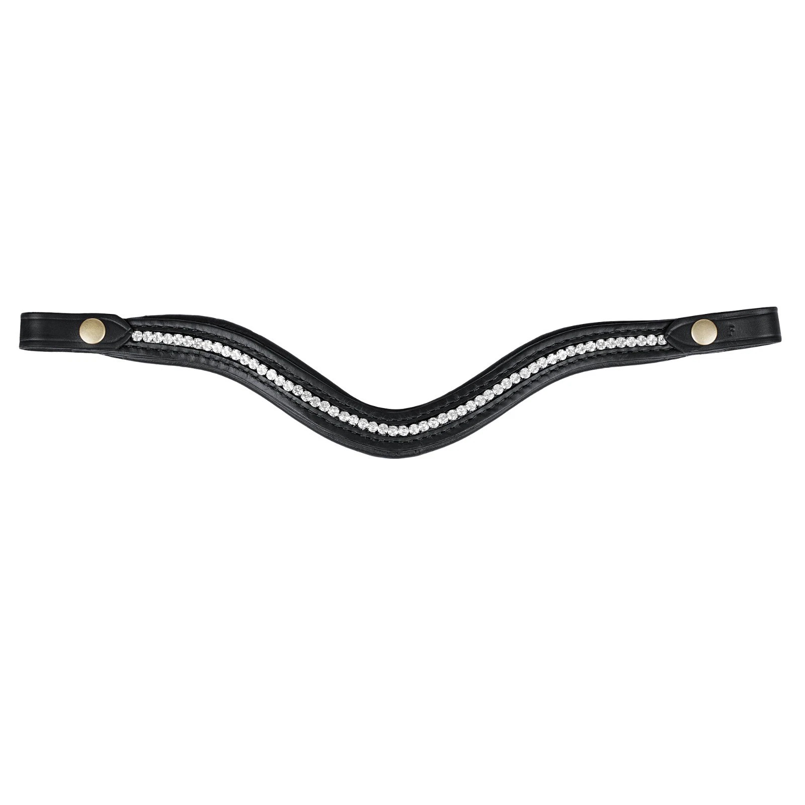 Crystal Studded Leather Brow Band, Western Horse Tack with Decorative Rhinestone - Image 3