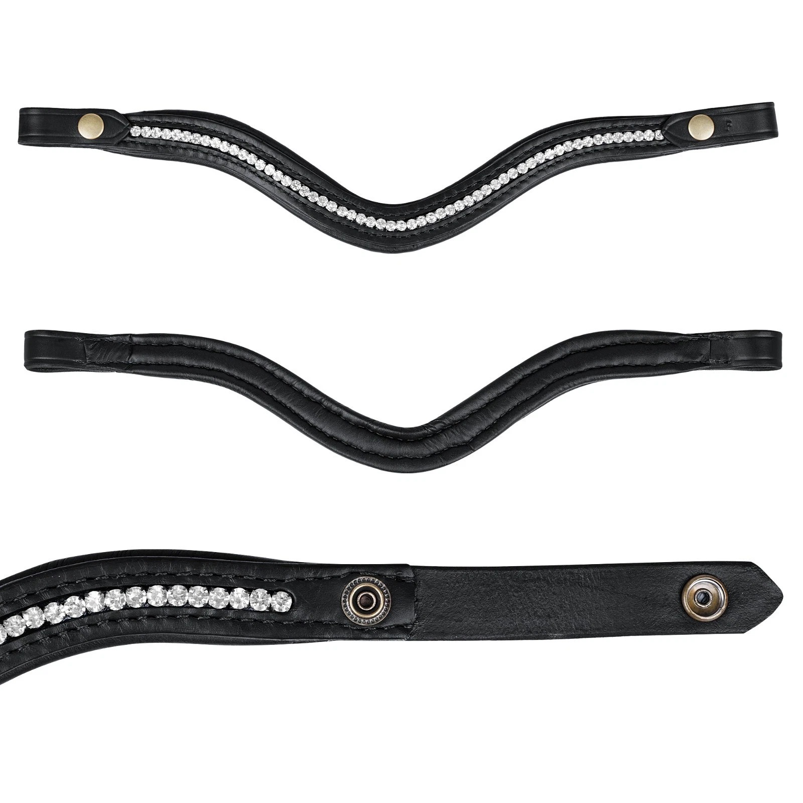 Crystal Studded Leather Brow Band, Western Horse Tack with Decorative Rhinestone - Image 7