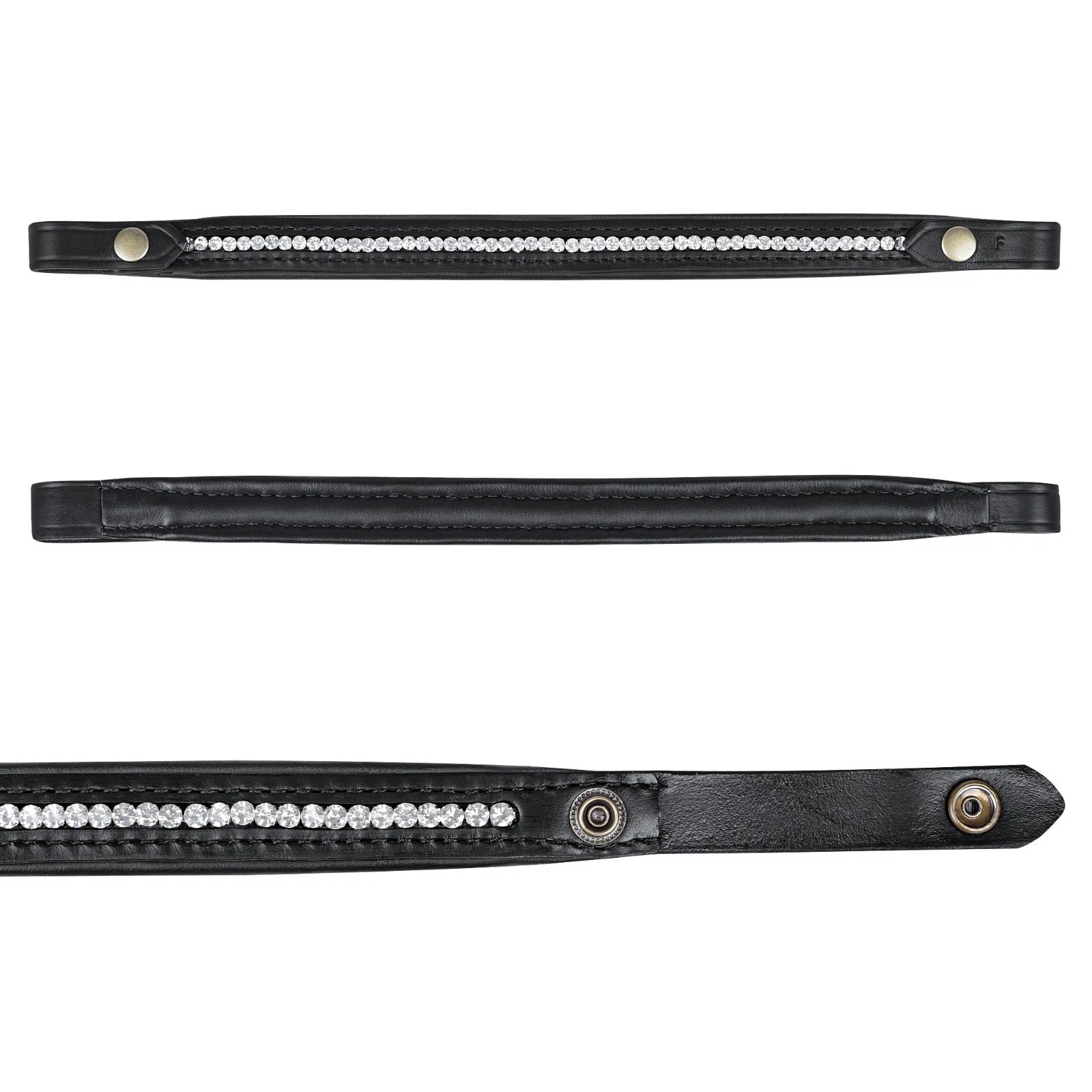 Crystal Studded Leather Brow Band, Western Horse Tack with Decorative Rhinestone - Image 26