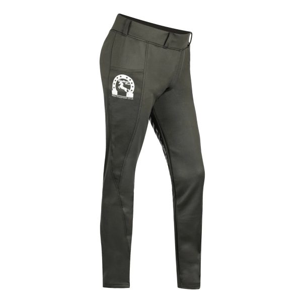 Riding Tights Horse Riding Leggings Breeches Deep Phone Pockets Silicon Grip - Medium, Olive Green